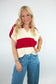 Red & White Striped Sleeveless Sweater