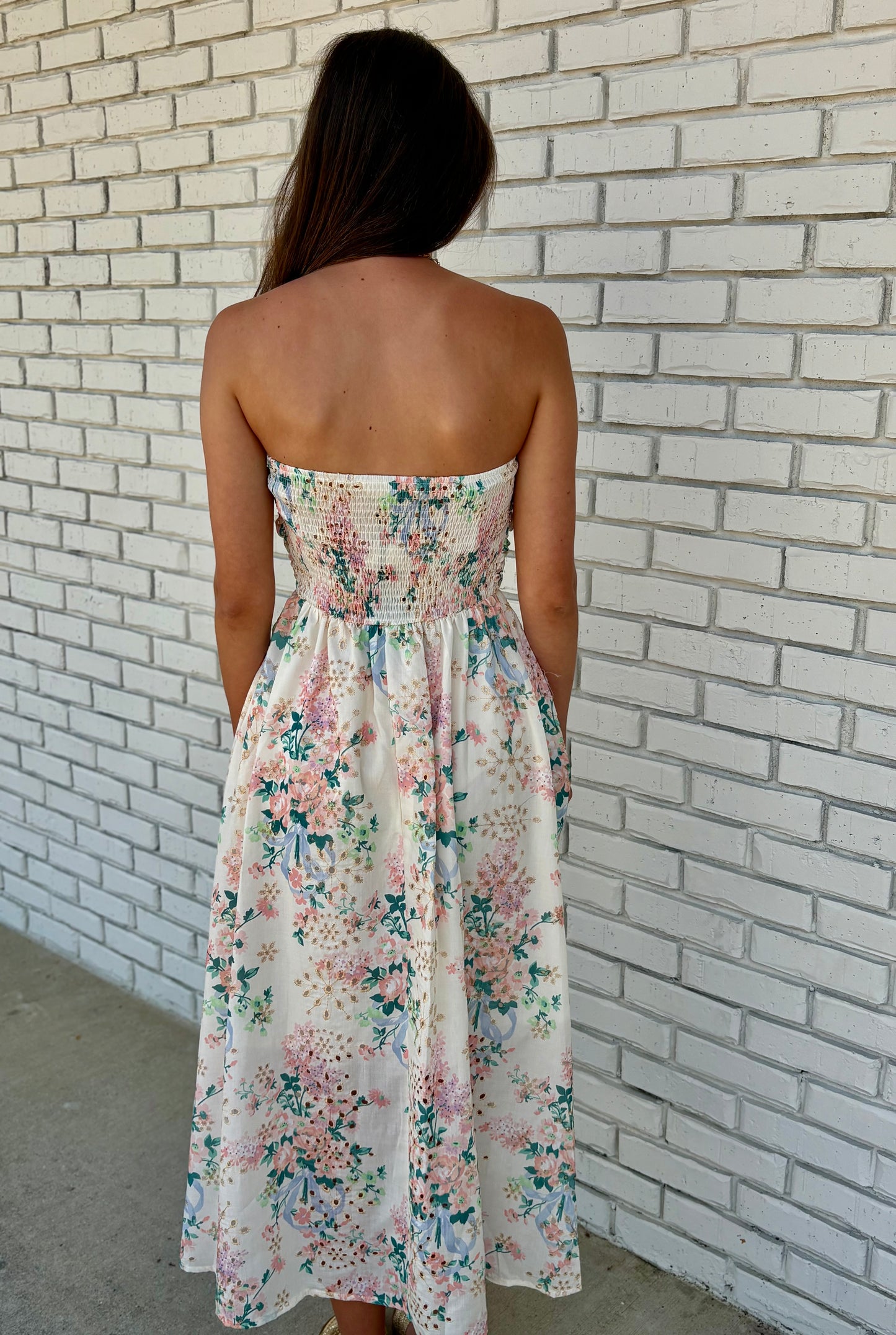 Meadow Ruched Midi Dress