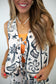 Charcoal Beachy Print Tie Top