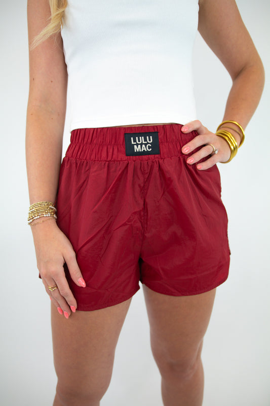 Maroon LULU MAC Shorts