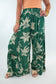 Lace Detail Tropical Wide Leg Pants