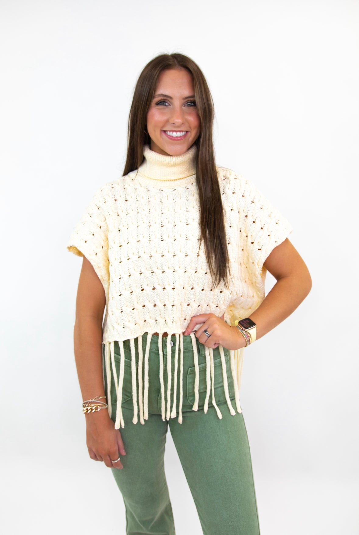 Knitted Fringe Detail Sweater