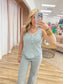 Blue Stripe Button Down Tank
