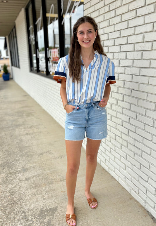 High Rise Midi Shorts