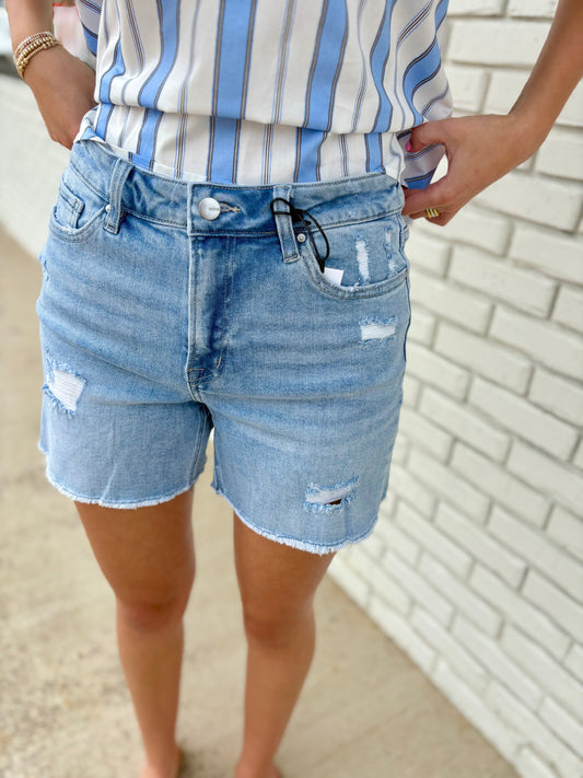 High Rise Midi Shorts