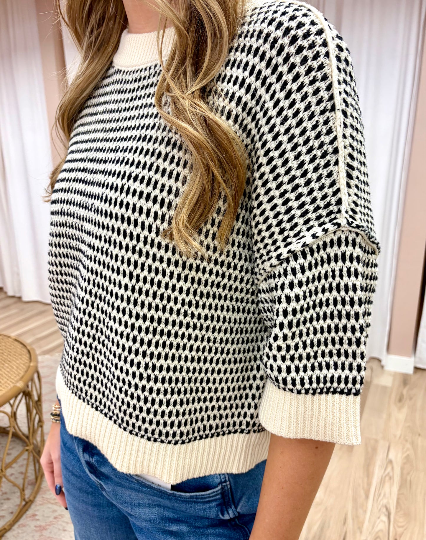Ivory Black Sweater