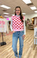 Pink/Red Heart Sweater Top