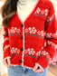 Floral Detail Knit Sweater Cardigan