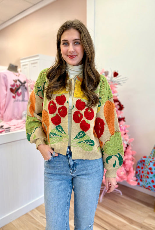 Pattern Neck Tie Knit Sweater