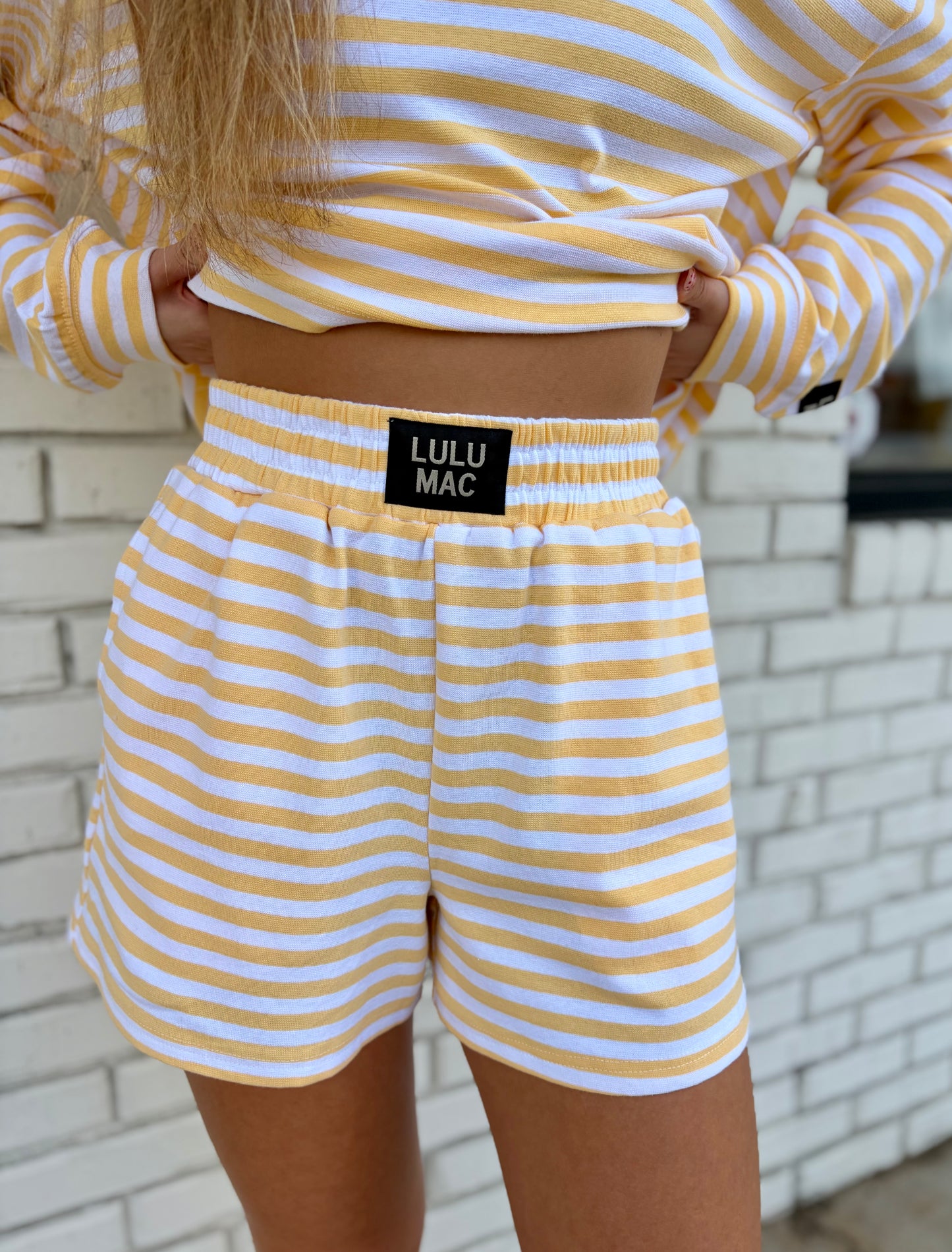 Lulu Mac Yellow Stripped Shorts