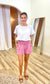 Smocked Waist Mineral Wash Shorts