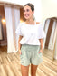Smocked Waist Mineral Wash Shorts