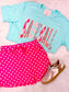 Pink Polka Dot Athletic Skort