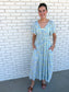 Smocked Waist Blue Floral Maxi