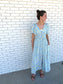 Smocked Waist Blue Floral Maxi
