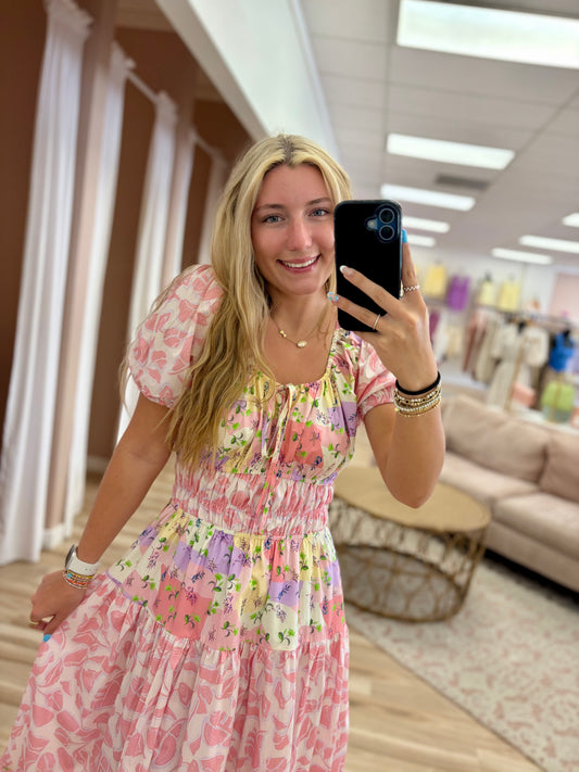 Pink Multi Floral Dress