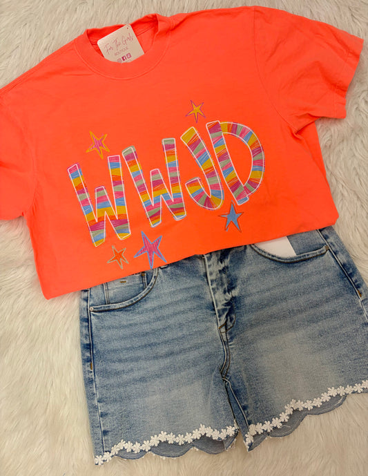 WWJD Coral Graphic Tee