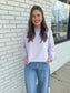 Blue/Pink Striped Mock Neck Pullover