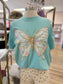 Blue Watercolor Butterfly Graphic Tee