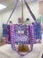Purple Multi Pattern Duffle Bag