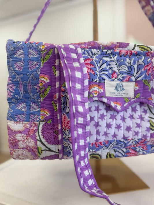 Purple Multi Pattern Duffle Bag