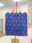 Dark Blue Scalloped Tote Bag