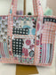 Pastel Multi Print Zipper Tote Bag