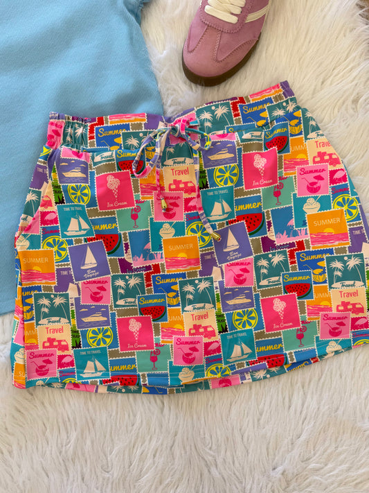 Postmarked In Paradise Skort