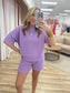 Lilac Ribbed Top & Shorts Set