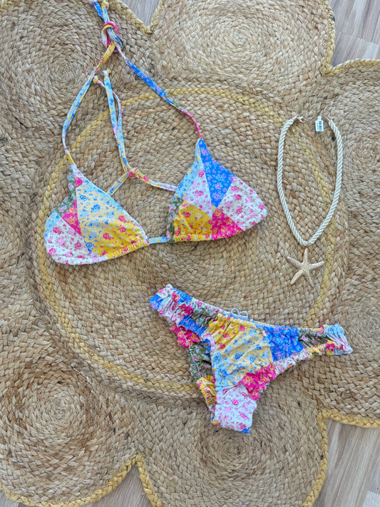 Sunny Side Patchwork Bikini Set