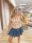 Pleats Denim Skirt