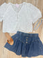 Pleats Denim Skirt