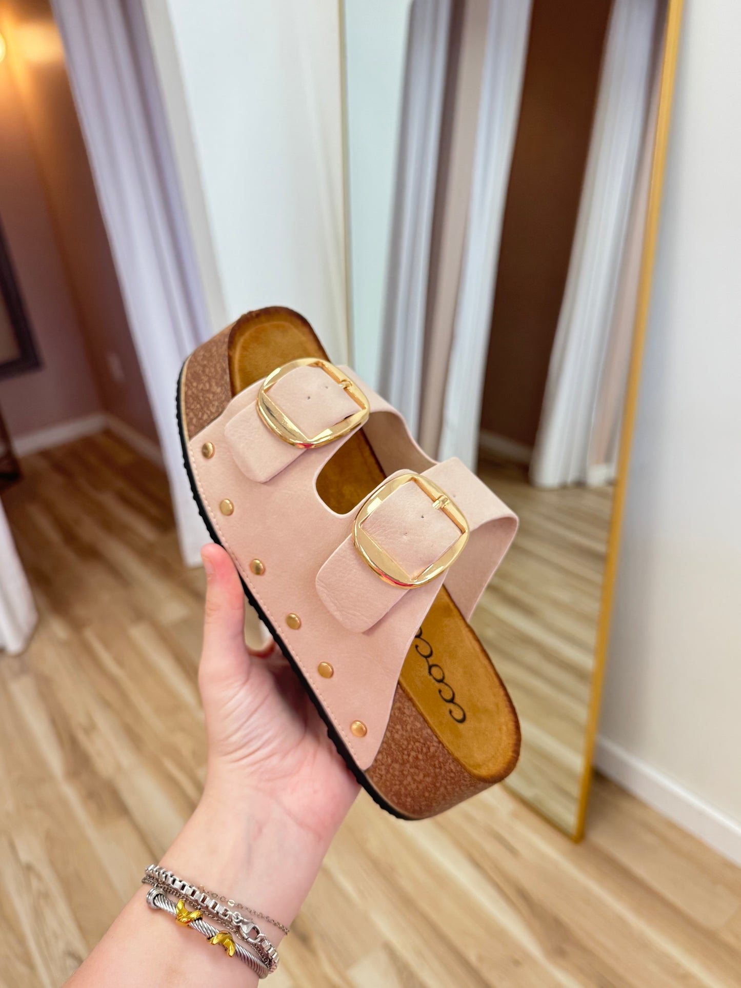 Blush Buckle Sandals