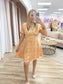 Orange Pink Flowers Silky Dress