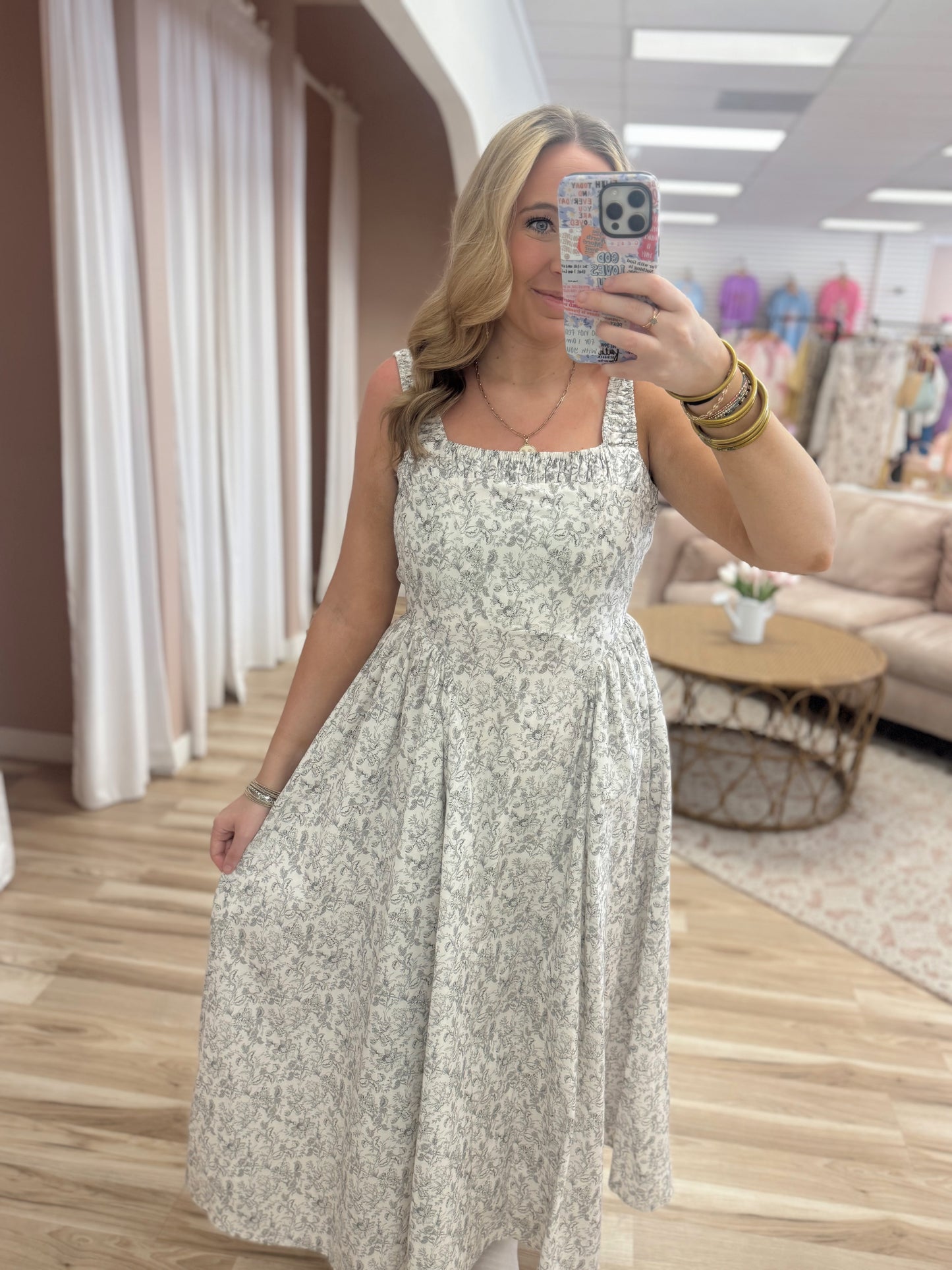 Garden Party Smocked Midi Dress