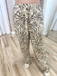 Taupe Zebra Linen Pants
