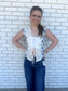 Blue Floral Lace Top