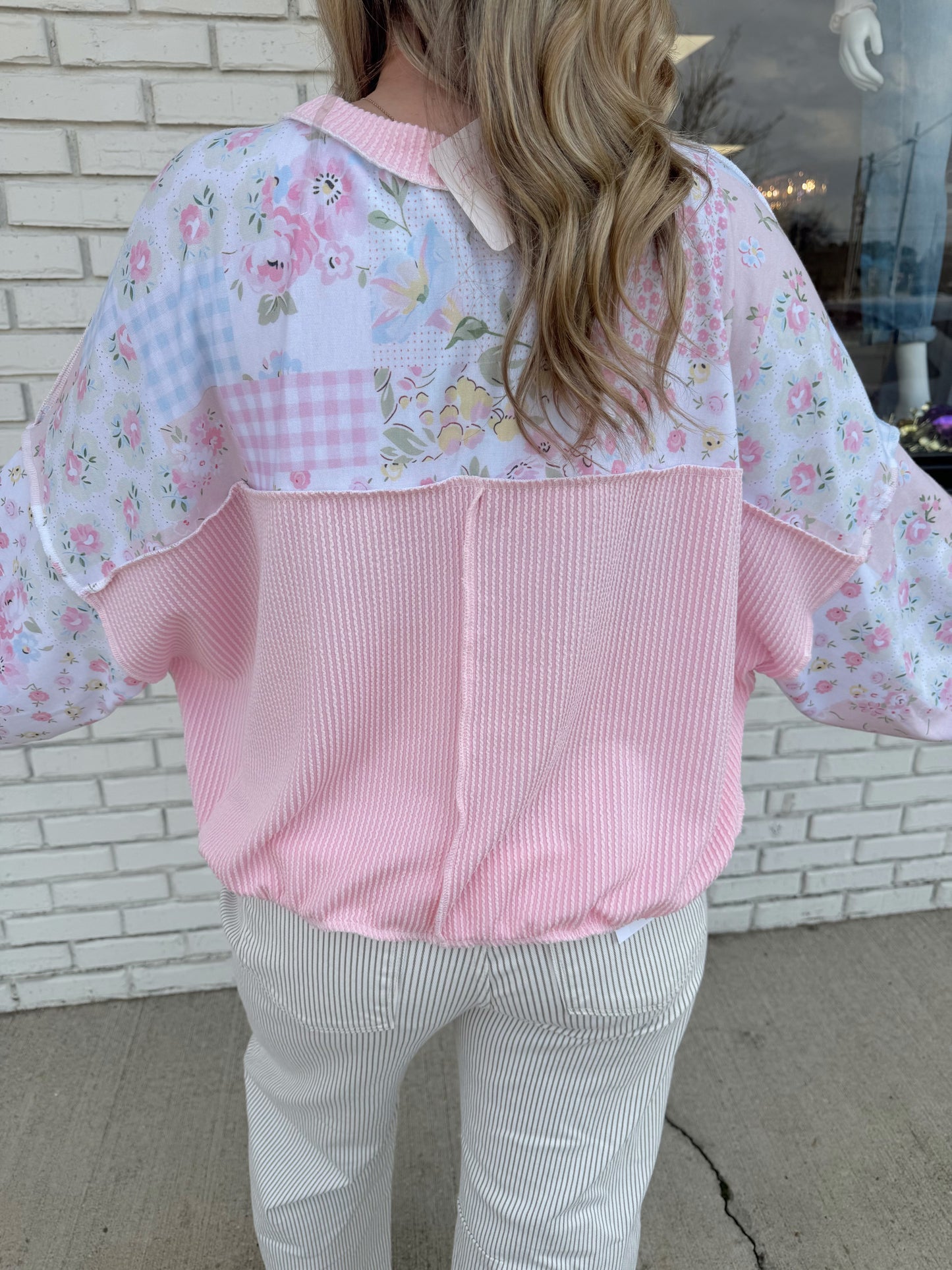 Floral Oversized Crew Neck Pullover