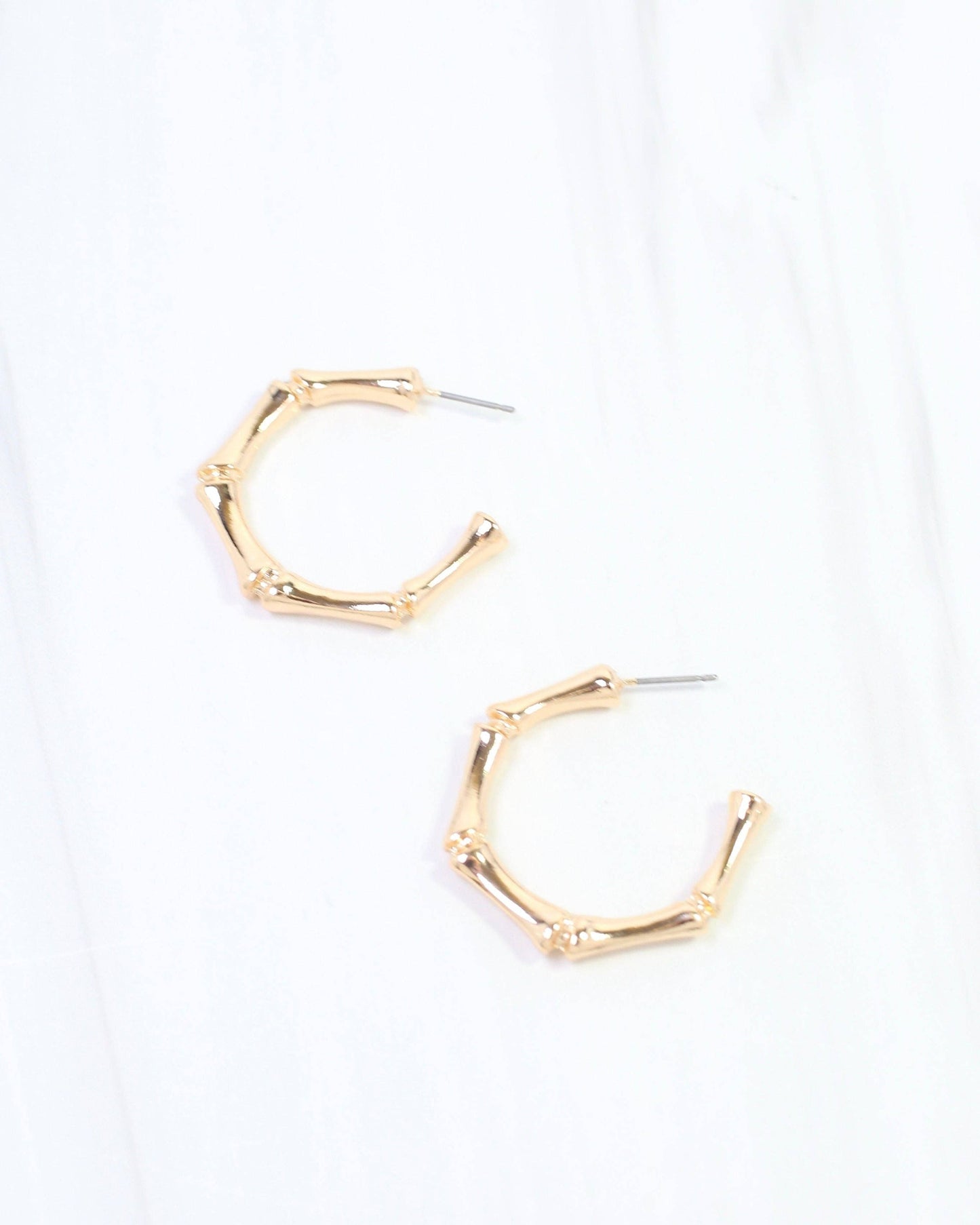 Bamboo Hoop Earring Gold