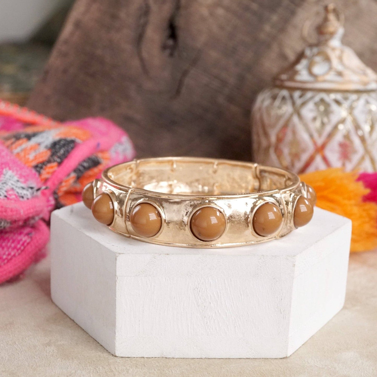 Eternity Statement Bangle Pink