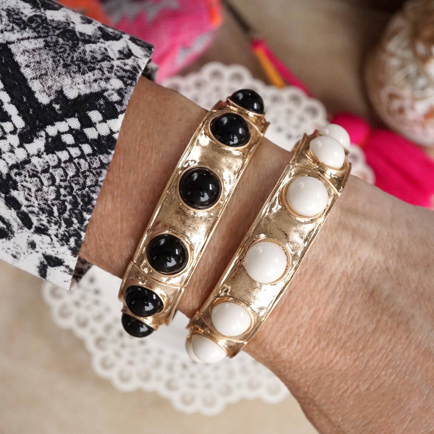 Eternity Statement Bangle Pink