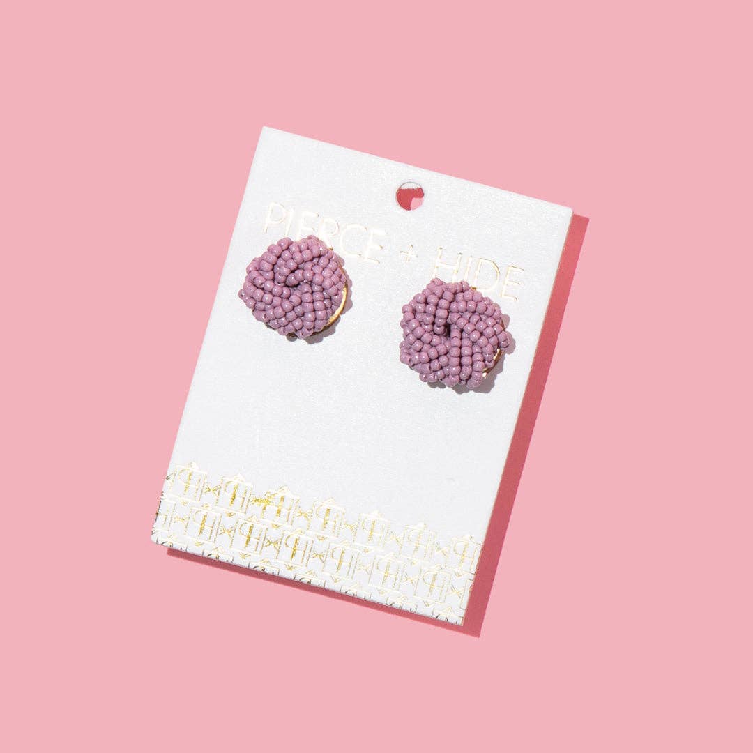 Beaded Knot Stud Earrings
