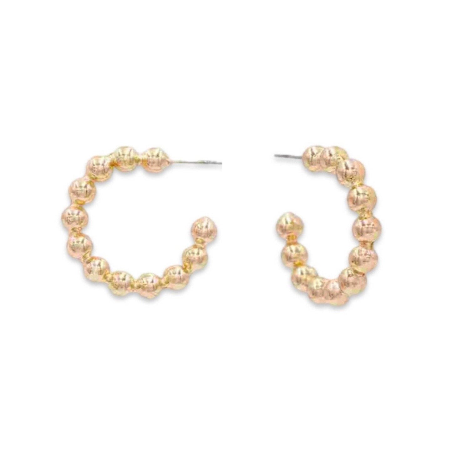 Small Gold Ball Hoops