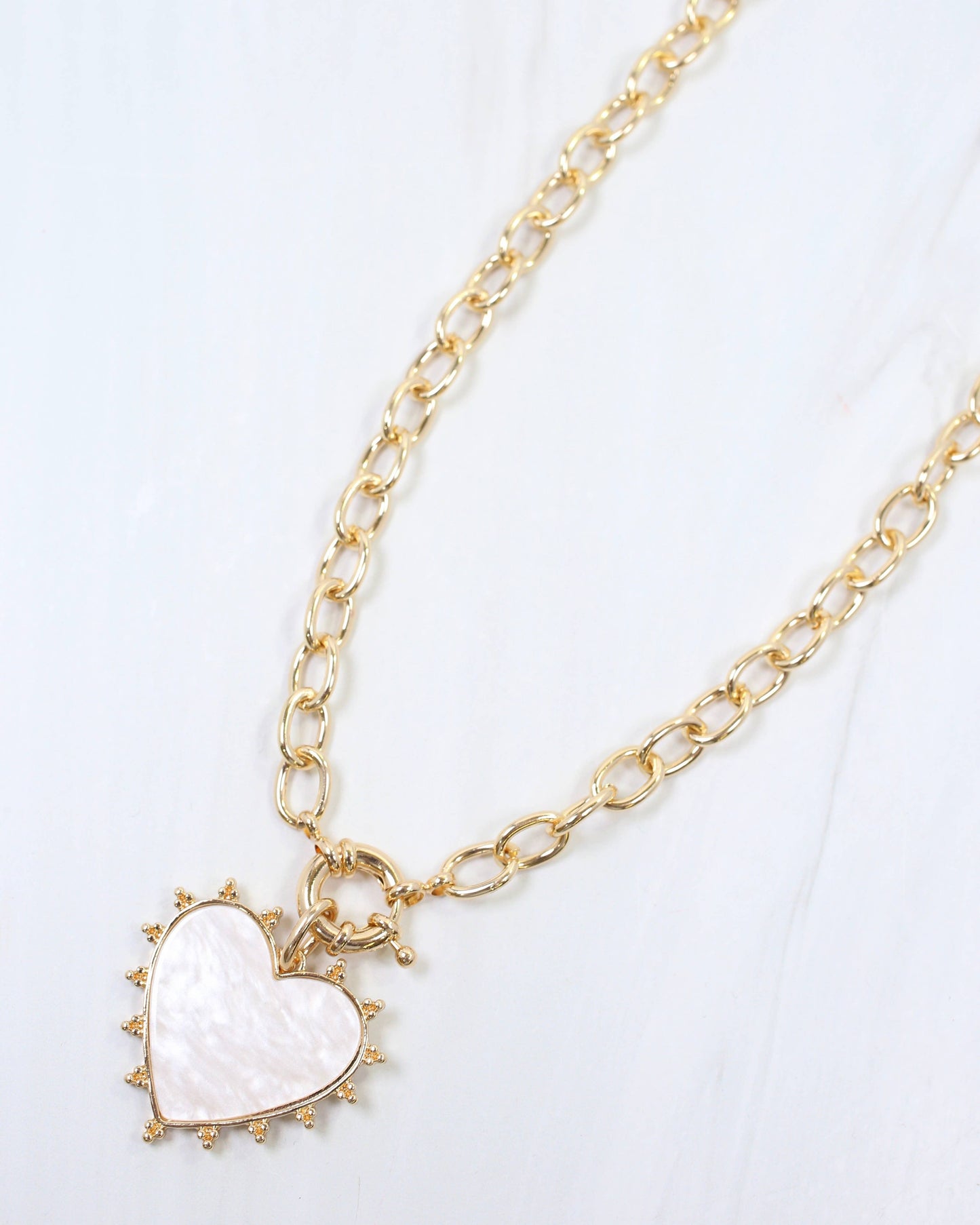Ainsley Heart Pendant Toggle Necklace Gold