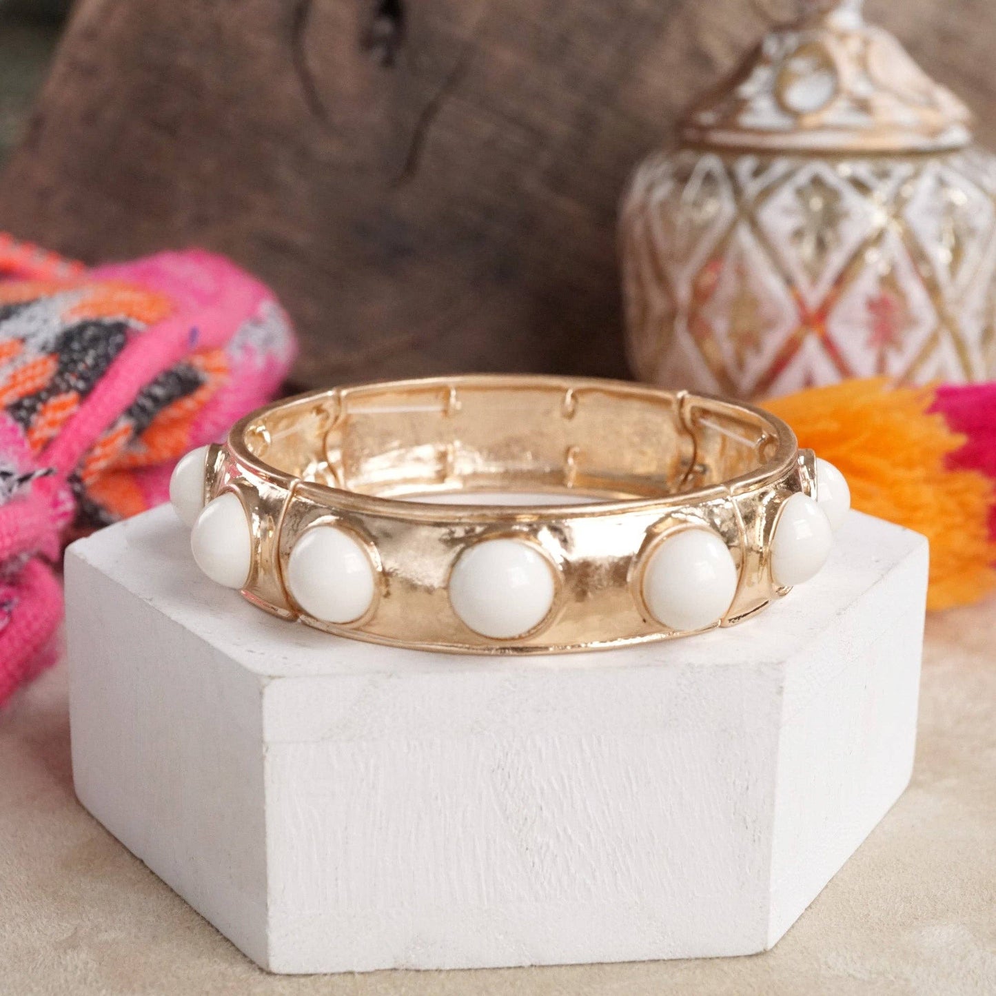 Eternity Statement Bangle Pink