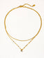 Cerise 18K Gold Non-Tarnish CZ Stone Stacked Necklace