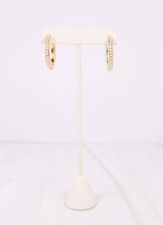 Woodard Pearl Hoop Earring GOLD: Default