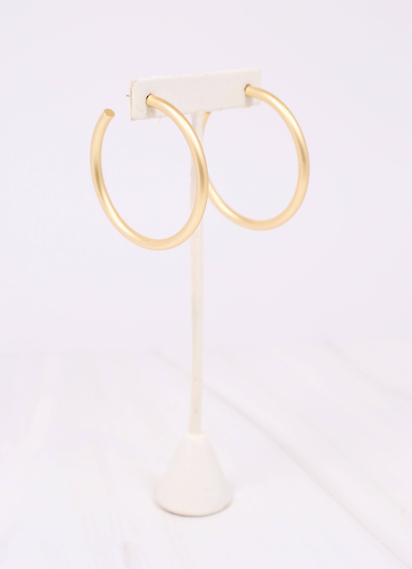 Arden Satin Hoop Earring MATTE GOLD: Default
