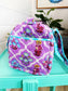 Purple Wildflowers Quilted Mini Duffle Bag