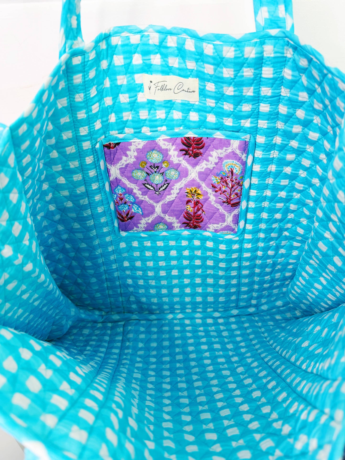 Purple Wildflowers Quilted Travel Tote